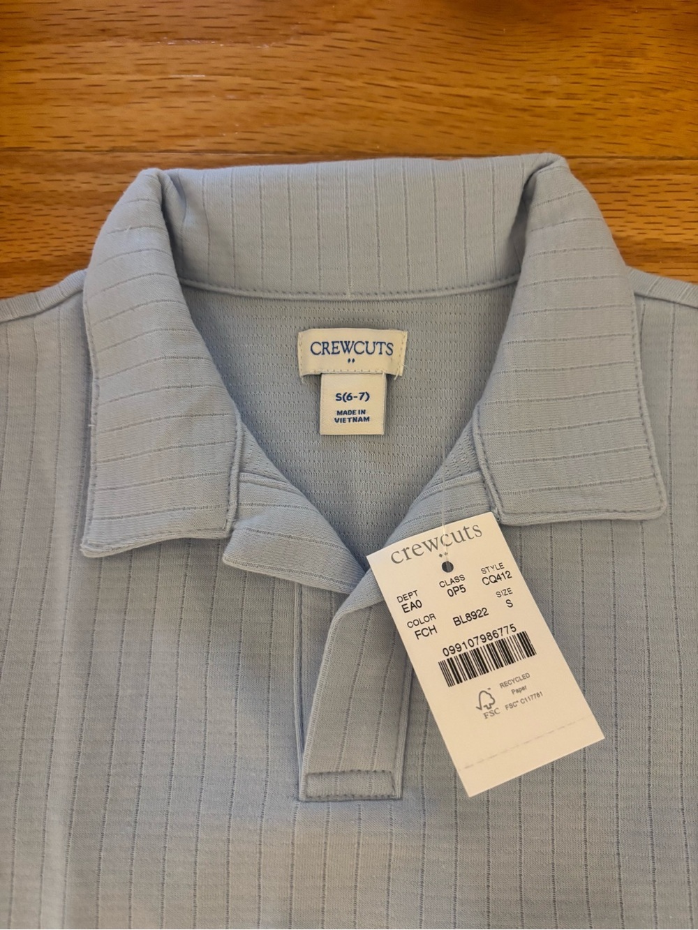 Crewcuts Light Blue Ribbed Short-Sleeve Polo - Picture 2 of 3